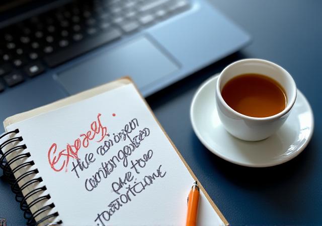 Professional business setting with laptop and notepad